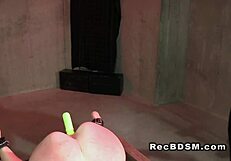 so this bdsm slave gets spanked by her master and then vibed with a toy, it's rough domination