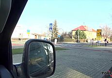 Horny Brunette Stops Car For Passionate Sex And Cum On Tits