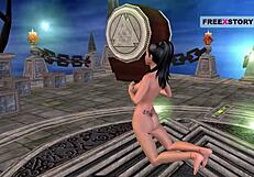 Animated 3d cartoon of a girl in poses