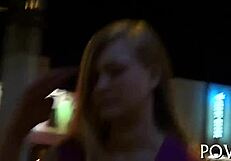 Roxy Lovette gives sloppy blowjob and rough fucking in pov. Naked teen with shaved pussy