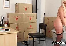 Strange doll swallows every drop of sperm on her face