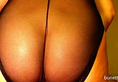 Big tits in bodysuit with butt plug insertion!