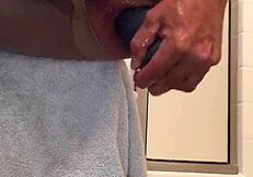 He got pounded hard with a huge dildo until squirting