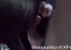 Vietnamese Teen Gives Handjob and Deepthroat to Boyfriend on Rainy Day POV Homemade