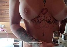 Xvideos Red - Brazilian Hot Housewife Flashes Big Tits Naked While Washing Dishes!