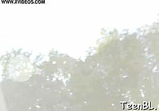 babe teases dude's dick with horny sucking until he bursts with cum