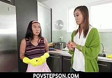 Povstepson - Asian Milf Stepmom Christy Love Teaching Stepson How to Finger a Pussy