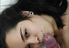 White wolf puts cock in prostitute's mouth for blowjob on bed ft white moon vip