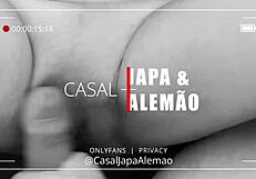 The Japanese MILF gets pounded hard and creampied by her partner