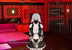 Exploring the harem hotel in this anime game adventure.