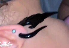 Monster Pussy Orgasms In Hairy Brazilian Lesbian Cumshot Halloween Video