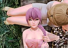 Exploring the harem hotel in this anime game adventure.