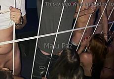 latina and redhead have a quickie with friends at the swing house