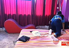 Legal age teen 18+ stuffs mouth with dong