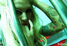 Blonde Brooke Banner Masturbates in Jail Cell