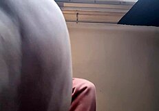 Intriguing close up on milf's big tits and hairless pussy play