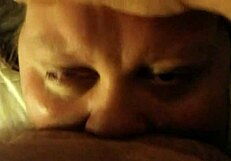 My BBW wife says, 'I love sucking and gagging on your big dick at home.'