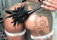 The Maid Oils Her Big Ass For Twerk Worship