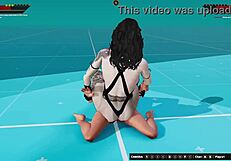 ginny battles draka in naked 3d wrestling with intense face sitting