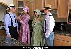 Country milfs Pristine Edge and Penny Barber swap stepsons for wild 4some fun!