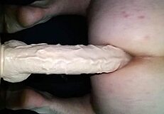 big dildo explored in gay toy session