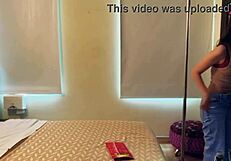 I feel excited as she gets a hot call in the hotel