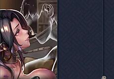 Claire's big boobs get wild tit fucking in game