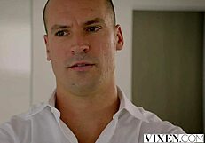 Vixen Blonde Deepthroats Blowjob Bent Over Doggystyle Cowgirl Riding Facial