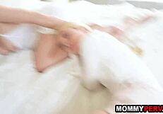 intense taboo threesome with stepson fucking stepmom and stepauntie