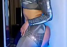 La Potra Aleja Cosplays Spiderman For Her Nephew With Big Cock Action