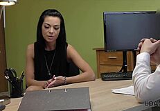 Loan4k catches Czech babe in hidden POV office sex for quick cash