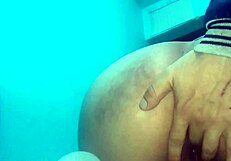 i touch my latina girlfriend's pussy and ass while we get watched on webcam, fingering her hard