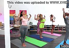 Milfs Gangbang Black Yoga Instructor and His Student in Wild Session