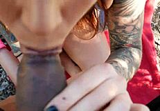 i masturbate outdoors and give blowjob to park ranger