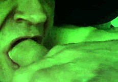 Solo guy deepthroats his own monster cock in wild self-sucking session