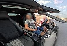 a stranger girl catches me jerking off in the car and helps me cum with a blowjob