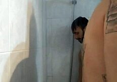 Showering with My Straight Friend and His Big Cock
