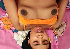 hanif and adori girlfriend deepthroats then rides cock