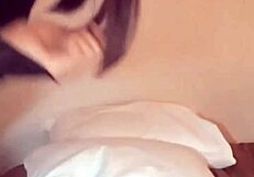 I shoot my beautiful ladyboy daughter masturbating at the hotel