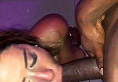 I fucked my blonde crossdresser in the club bathroom with her big black cock