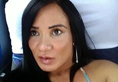 Brazilian brunette Bianca meets guy on bus to SP and they have fun again.