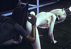 Yaoi femboy furry threesome with anubis dogboy, mew catboy, and bunnyboy in hard sex 😈