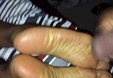 Trim retro ebony footjob film.