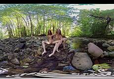 Yanks Amateurs Ana Molly and Belle in Lesbian Outdoor Fun!