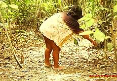 ebony amateur bbw fucked in the bush doggy style