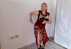 Hey, check out hot milf MariaOld teasing with huge tits in oriental cosplay style.