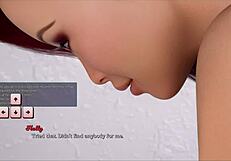 Redhead with big tits in erotic leap