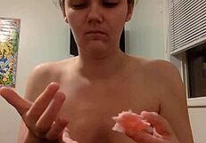 controlusallnight eats cotton candy off his COCK and gives blowjob