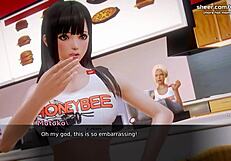 I show off my perfect ass and tits in waifu academy