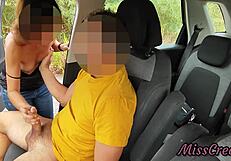 Damn, Cute Girl Gives Blowjob in Public Lot After Seeing My Cock - Misscreamy!